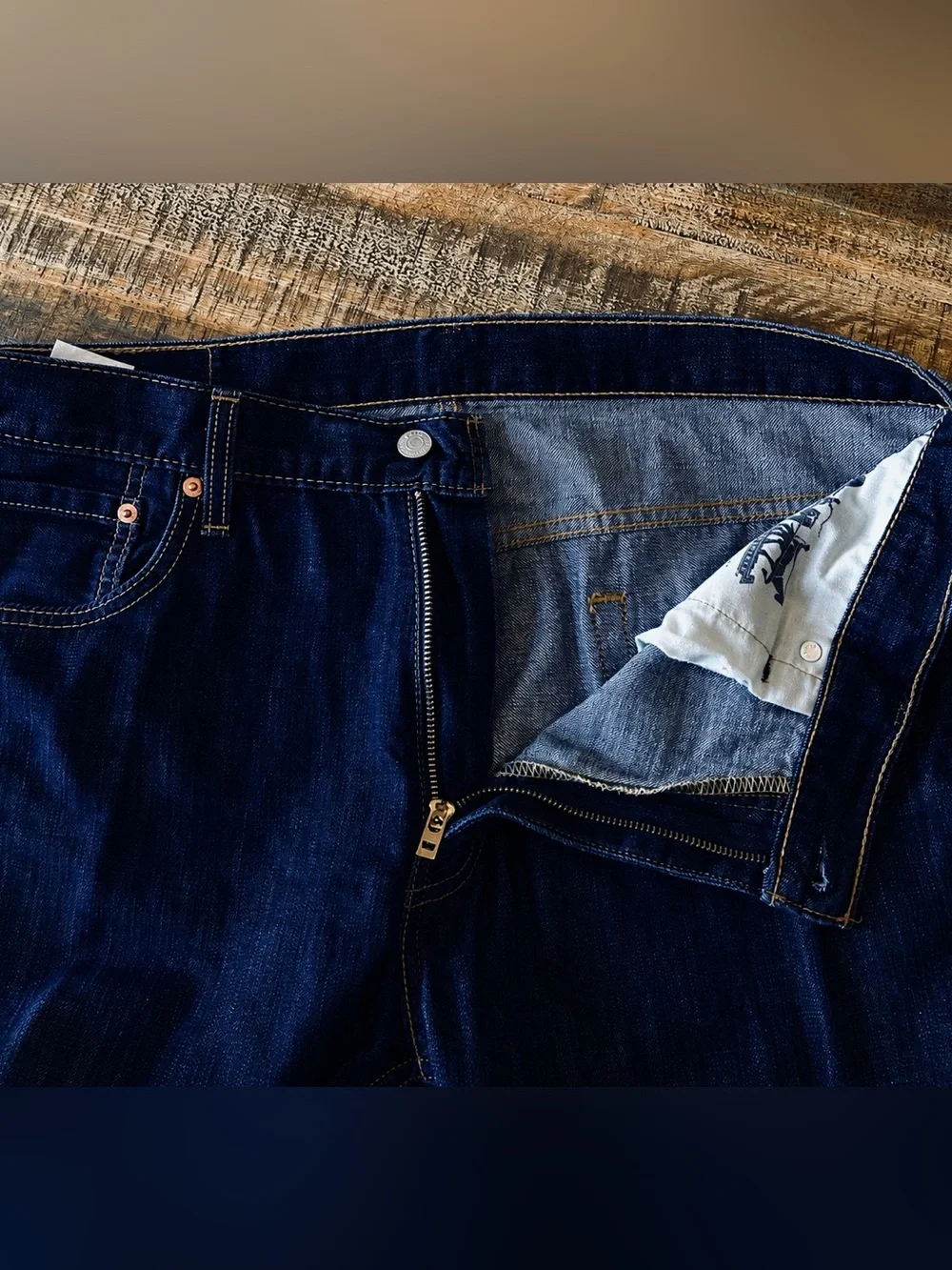Levi's 569 Men’s Jeans Loose Straight Fit - Dark Blue Denim Casual 34W X 36L